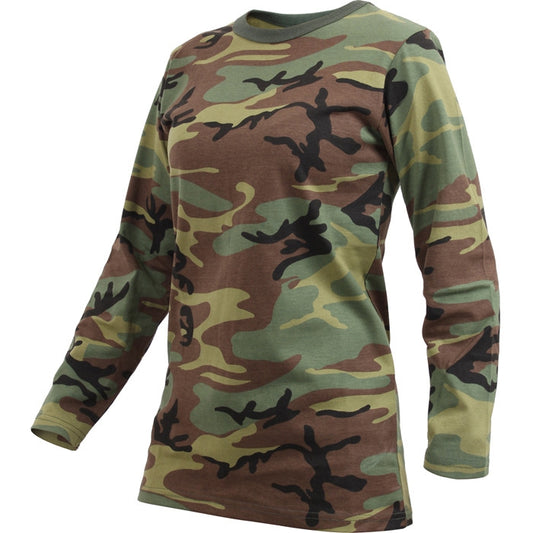 Woodland Camo - Tactical Long Sleeve T-Shirt, Women's