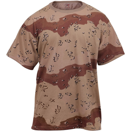Desert 6 Color Chocolate Chip Camo - Tactical Short Sleeve T-Shirt, Poly/Cotton