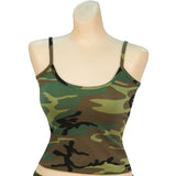 Woodland Camouflage - Slim-Fit Tank Top, Cotton/Spandex - Women's
