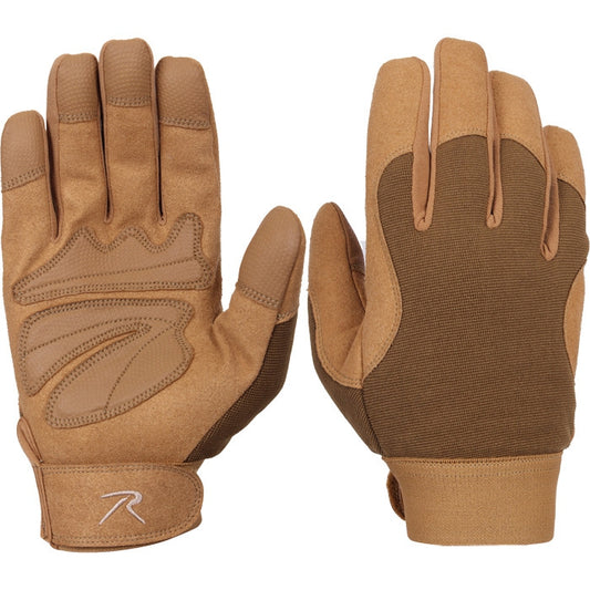 Coyote Brown - Mechanics Gloves, Impact Protection Work/Bikers Glove, Moisture Wicking