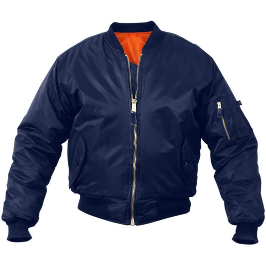 Navy Blue - Air Force MA-1 Bomber Flight Jacket Reversible Bomber Coat - Kid's