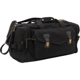 Black - Long Weekend Travel Bag with Leather Accents - Canvas