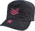 Black Adjustable Rip-Stop Pink Sergeant Stripes Army Fatigue Cap with Pink Breast Cancer Ribbon