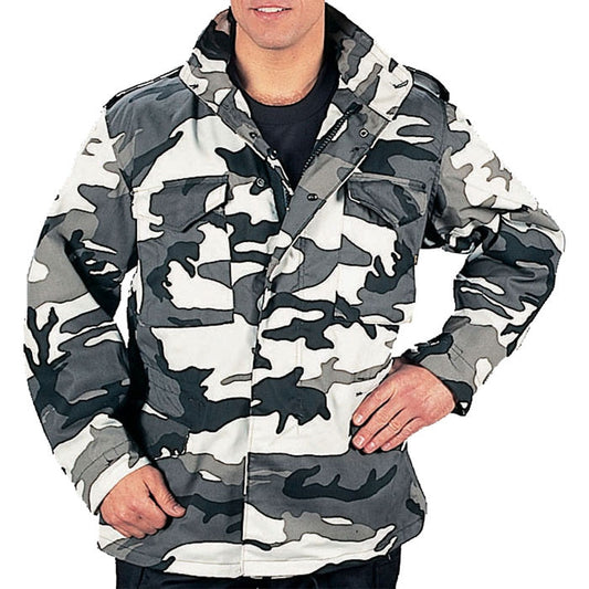 City Camouflage - Tactical M-65 Field Jacket Army Coat M65 - Poly/Cotton Twill - with Removeable Liner