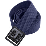 Navy Blue - Military Web Belt with Black Open Face Buckle