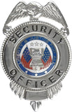 Silver - SECURITY OFFICER LIBERTY & JUSTICE Pin-on Badge