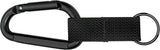 Black - Professional Jumbo Carabiner with Web Strap Key Ring - 80mm