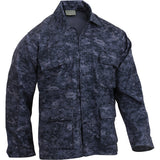 Digital Midnight Camouflage - Military BDU Shirt (Cotton/Polyester)