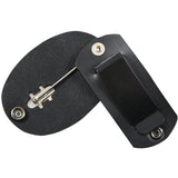 Black - Law Enforcement Clip On Badge Holder with Swivel Snap
