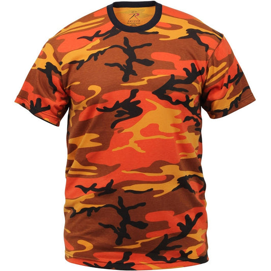 Savage Orange Camo - Tactical Short Sleeve T-Shirt, Poly/Cotton