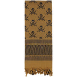 Coyote Brown - Skulls & Bones Tactical Shemagh HW Cotton Desert Scarf