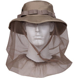 Khaki - Boonie Hat with Mosquito Netting