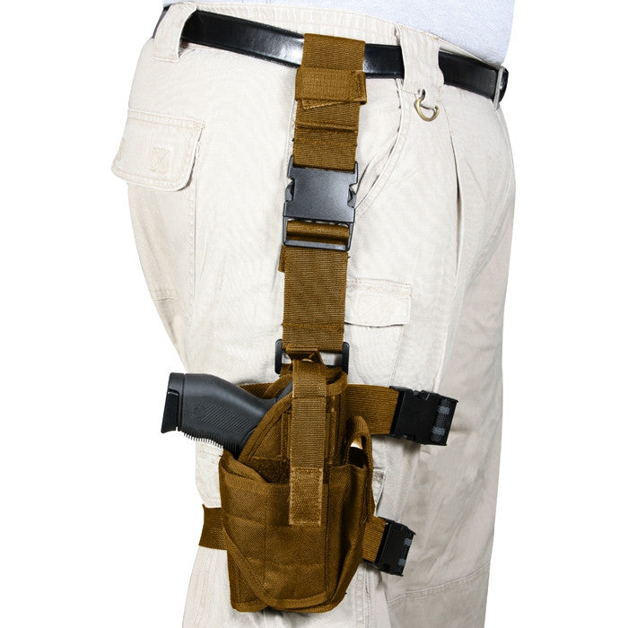 Coyote Brown - Deluxe Leg Strap Adjustable Tactical Holster - Galaxy Army  Navy