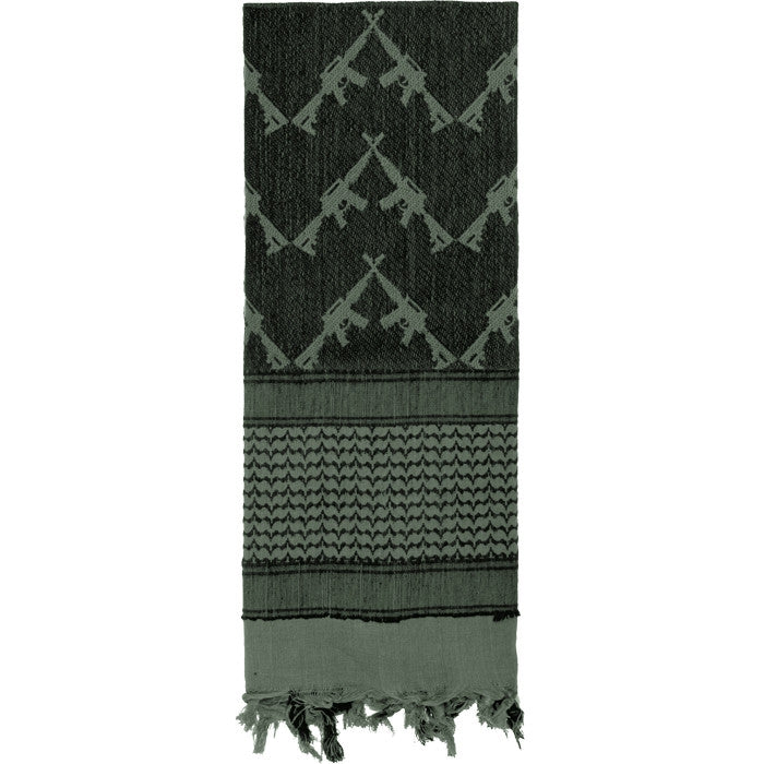 Foliage Green - Crossed Rifles Shemagh Tactical Desert Scarf - Galaxy ...