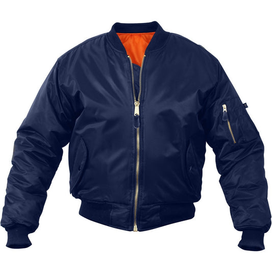 Navy Blue - Air Force MA-1 Flight Jacket Bomber US Military Style Reversible Coat