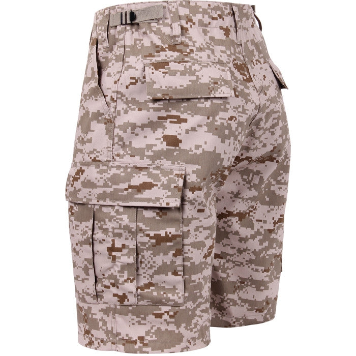 Digital Desert Camouflage - Tactical Cargo BDU Shorts - Polyester Cotton Twill - Button Fly