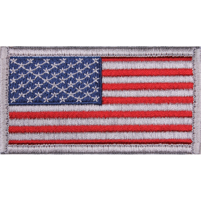 Rothco - American Flag Patch, Silver/Black