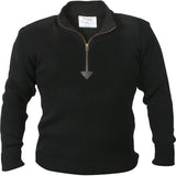 Black - Quarter Zip Acrylic Commando Sweater