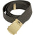 Olive Drab - Military Web Belt with Gold Brass Buckle