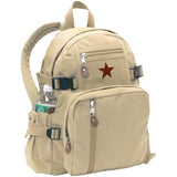 Khaki - Vintage Military Backpack with Red China Star Emblem