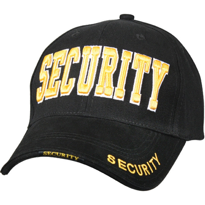 Black - Public Safety SECURITY Deluxe Adjustable Cap with Gold