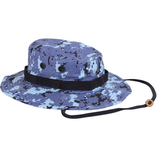 Sky Blue Digital Camouflage - Tactical Military Boonie Hat - Polyester Cotton