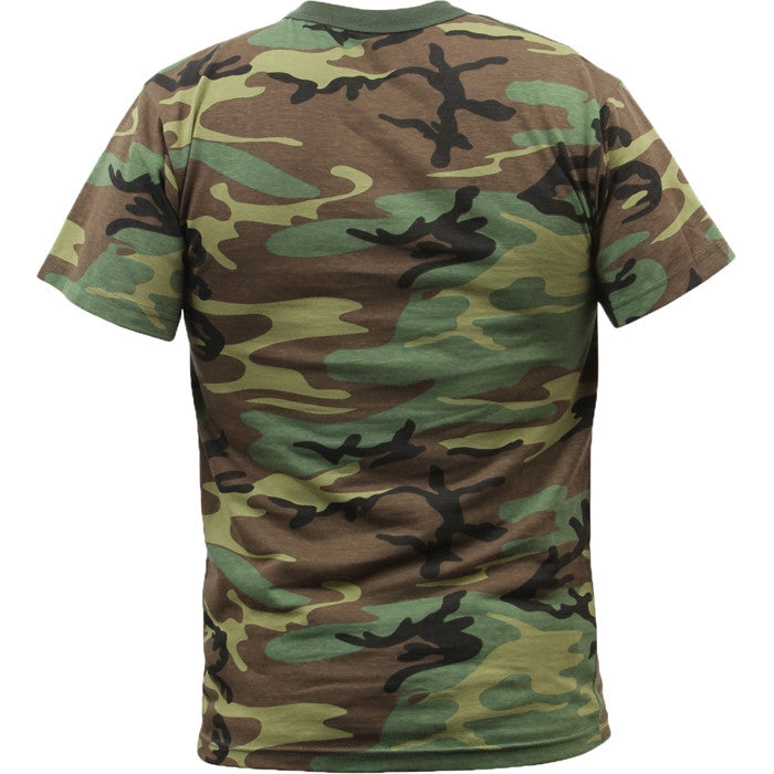Woodland Camo - Tactical Short Sleeve T-Shirt, Poly/Cotton - Regular Cut