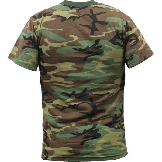 Woodland Camo - Tactical Short Sleeve T-Shirt, Poly/Cotton - Regular Cut