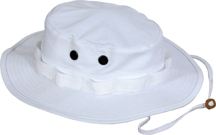 White - Military Boonie Hat - Cotton Polyester