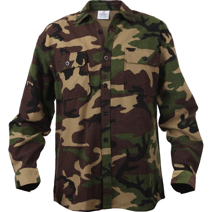 Woodland Camouflage - Buffalo Plaid Extra Heavyweight Brawny Flannel Shirt