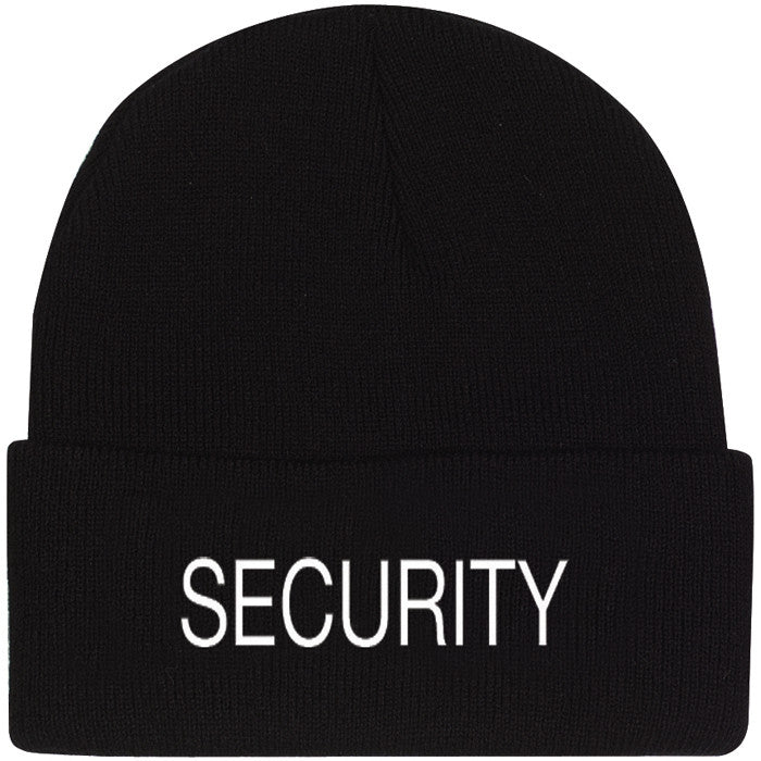 Black - Public Safety SECURITY Watch Cap with White Lettering