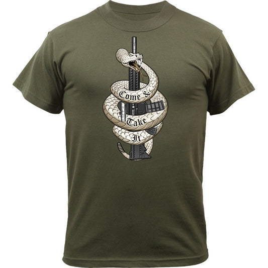 Olive Drab – “Come and Take It” Tactical T-Shirt | Molon Labe Military Graphic Tee