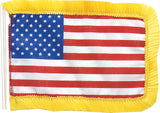 Red White Blue - US American Antenna Flag with Gold Borders