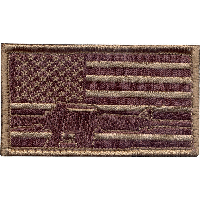 Subdued - US Flag Rifle Patch with Hook Back