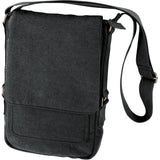 Black - Tactical Tablet Tech Shoulder Bag - Vintage Cotton Canvas