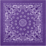 Purple - Jumbo Trainmen Paisley Bandana, 100% Cotton, 27