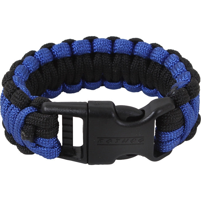 Royal Blue Black - Deluxe Cobra Weave Paracord Bracelet - Galaxy Army Navy