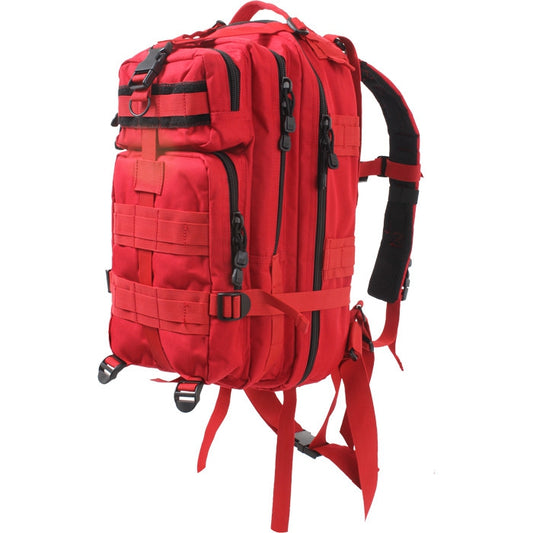Red MOLLE Medium Transport Pack Tactical AMBU Backpack - 600D Compact Emergency Gear Pack