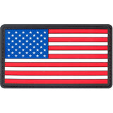 Red White Blue - PVC US Flag Patch with Hook Back