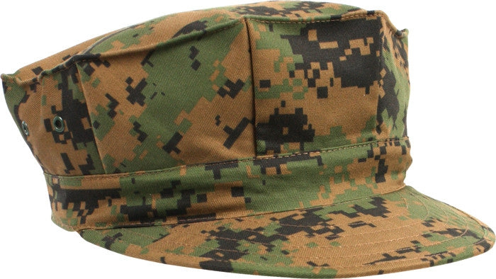 Digital Woodland Camouflage - US Marine Corps Fatigue Cap Utility Cover 8  Pointed Cap