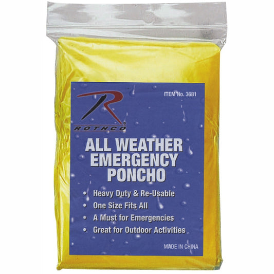 All Weather Emergency Poncho Pocket Size