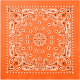Orange - Jumbo Trainmen Paisley Bandana, 100% Cotton, 27