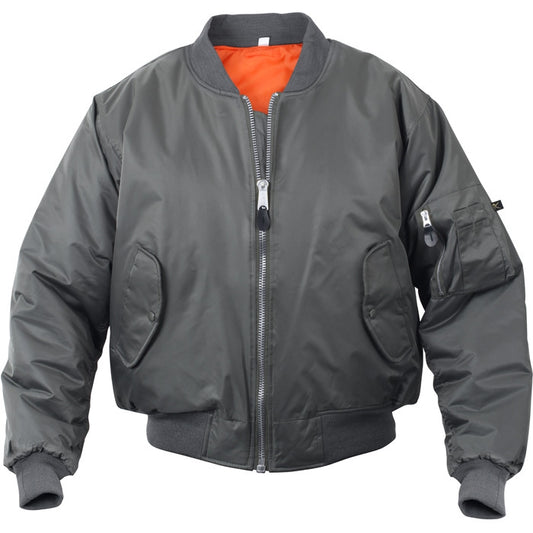 Gunmetal Grey - Air Force MA-1 Flight Jacket Bomber US Military Style Reversible Coat