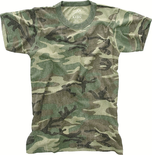 Woodland Camo - Tactical Vintage Washed Short Sleeve T-Shirt - Youth