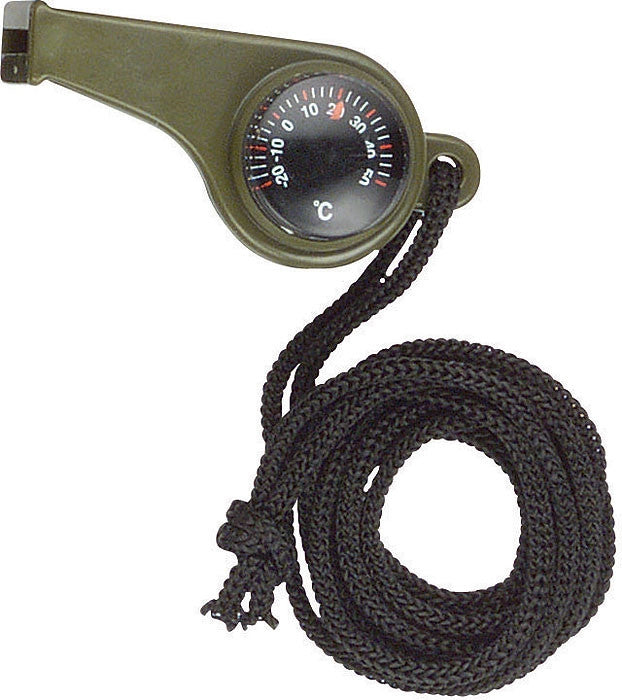 Olive Drab - Official Military Super Whistle with Compass & Tempature