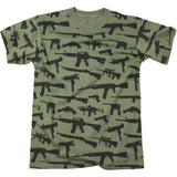 Olive Drab - Vintage Guns & Rifles Military T-Shirt - Cotton Polyester