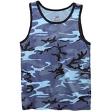 Sky Blue Camouflage - Military Tank Top
