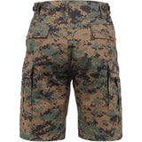 Digital Woodland Camouflage - Military Cargo BDU Shorts - Polyester Cotton Twill