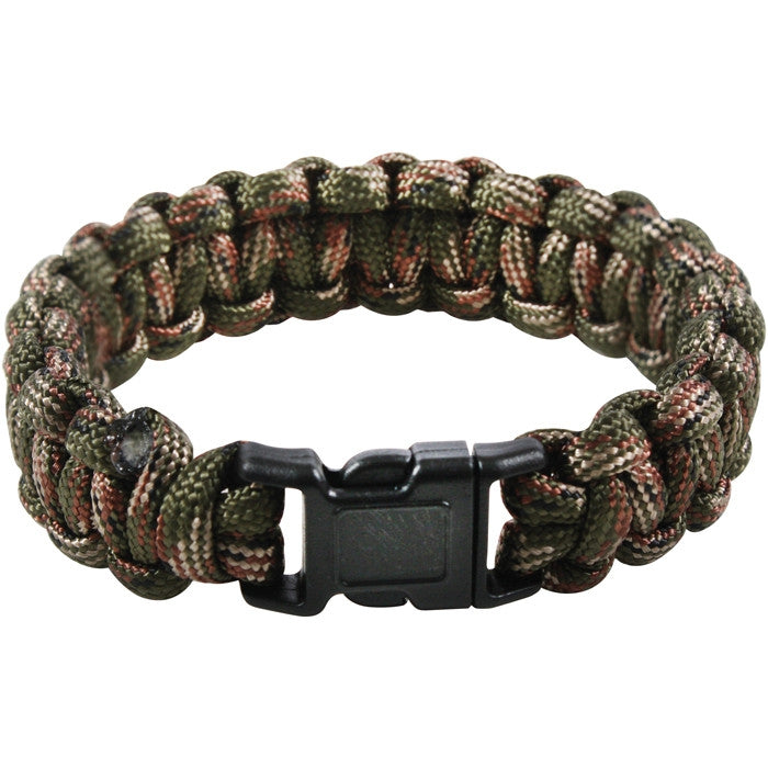 Green Camouflage - Cobra Weave Paracord Bracelet - Galaxy Army Navy