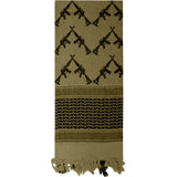 Olive Drab - Crossed Rifles Shemagh Tactical Desert Scarf